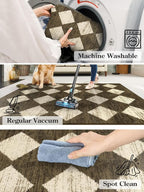 Lahome Zelie Washable Kitchen Runner Rug 2x6, Moroccan Trellis Non Skid Low - Image 5
