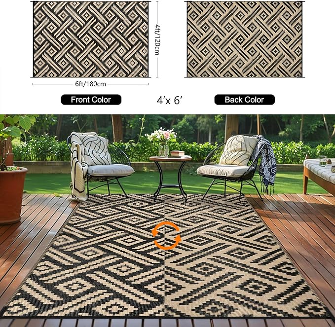Outdoor Rugs Patio Camping Waterproof - Image 4