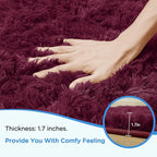 6x9 Burgundy Area Rugs for Living Room, Large Fluffy Shag Rug for Bedroom Kids - Image 5