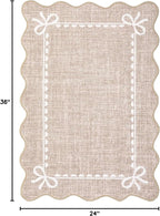 GarveeHome Scalloped Bow Rug for Kitchen Floor, Solid Camel Rug for Dorm - Image 2