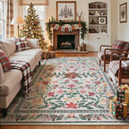 Wonnitar Christmas Rug for Living Room, Christmas Home Decor 8x10 Washable Rug by Wonnitar