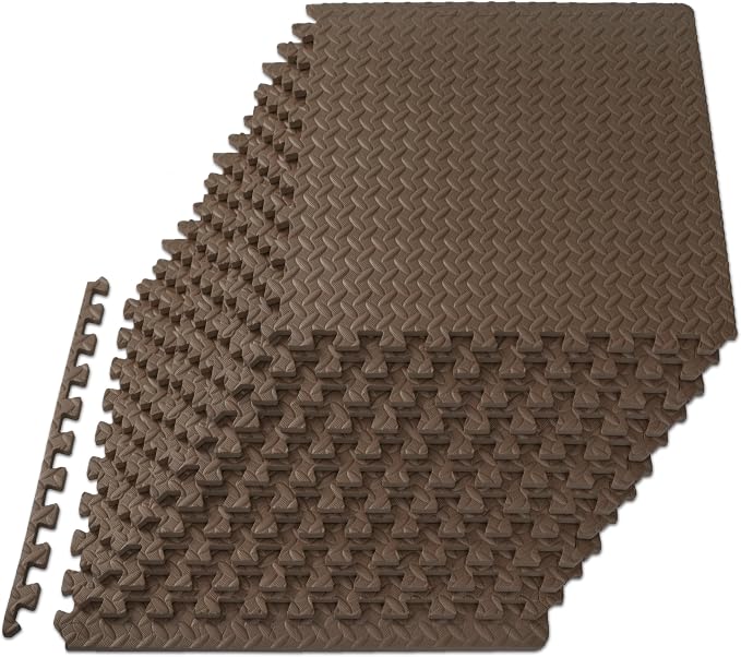 ProsourceFit Exercise Puzzle Mat 1/2-inch, EVA Interlocking Foam Floor Tiles by ProsourceFit