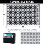 HUGEAR Outdoor Rug, Large Waterproof Outdoor Area Rug, Reversible Portable - Image 2