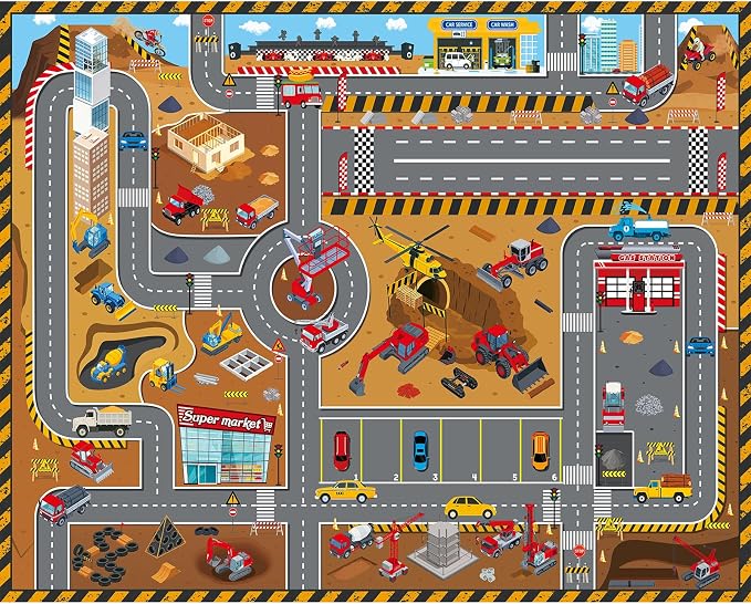 Kids Playroom Rug 3x4 Ft, Washable Car Rugs Play Mat, Non-Slip Soft Learning - Image 2