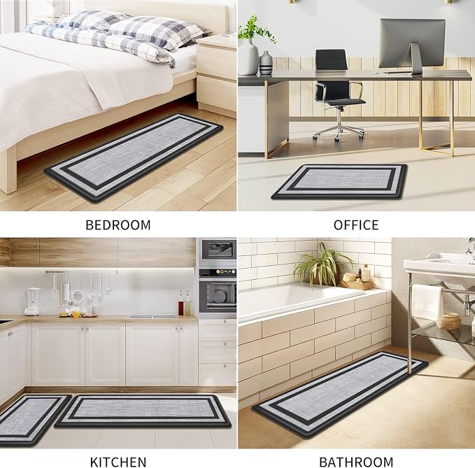 Mattitude Kitchen Mats Set of 2 Cushioned 0.47 inch Kitchen Rugs Non-Skid Rug - Image 7