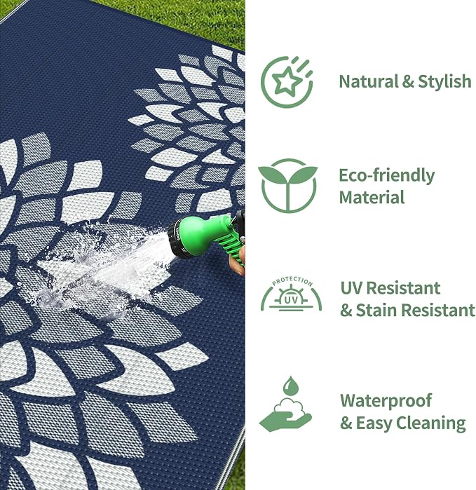 GENIMO Outdoor Rug 6' x 9' Waterproof - Image 6