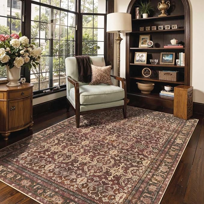 Rugxara Area Rugs for Living Room Bedroom, Washable Christmas Rug, Vintage by Rugxara
