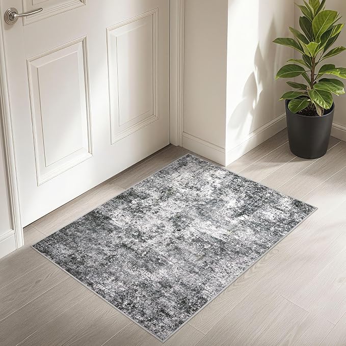 DMOYEST 2x3 Entryway Area Rug: Washable Neutral Modern Abstract Small Rug - Image 5