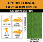 Ottomanson Artificial Grass Rug Lite 94" x 9' | Large Fake Grass Carpet - Image 6