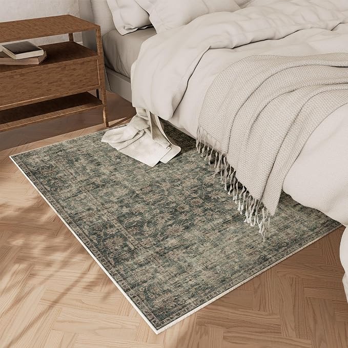 Machine Washable Throw Rugs for Entryway: Door Mat Indoor Entrance 2x3 Rug Boho - Image 2