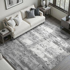 DCX Abstract Area Rug 5x7, Washable Gray Modern Rug - Image 2