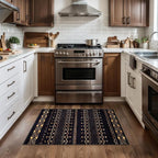 SERISSA 2x3 Rugs for Entryway, Washable Non-Slip Black and Gold Small Area Rug - Image 2