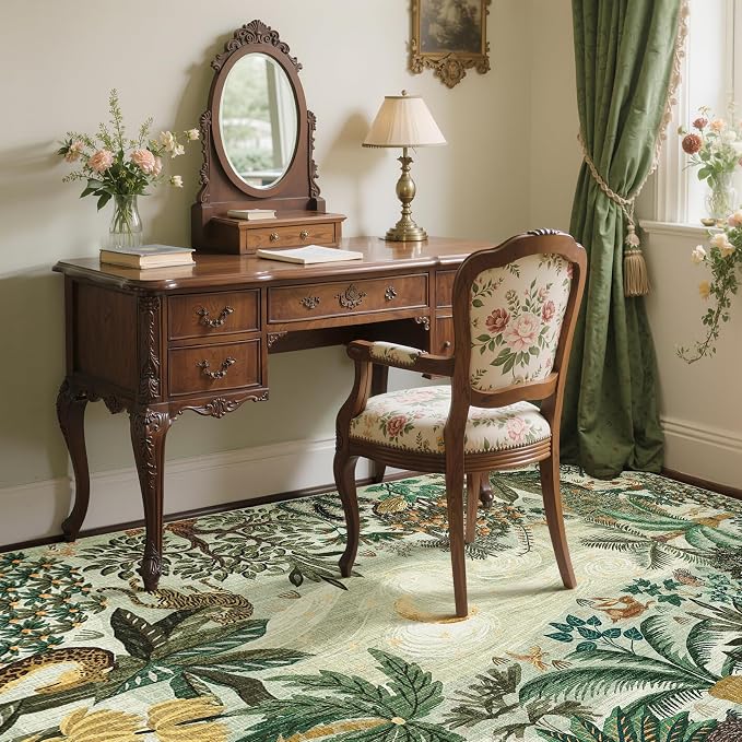 GarveeHome Area Rugs 8x10 for Living Room, Jungle Animal Large Washable Rug - Image 8