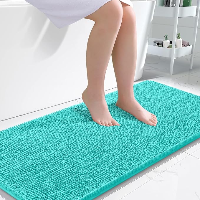 OLANLY Bathroom Runner Rugs 47x24, Extra Soft Absorbent Chenille Bath Rugs by OLANLY