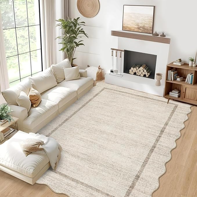GarveeHome Scalloped Large Living Room Area Rug 8x10 by GarveeHome