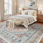6x9 Washable Area Rugs, Large Living Room Rug, Vintage Boho Carpet, Non Slip & - Image 6