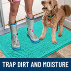 Smiry Dog Door Mat for Muddy Paws 36x24, Absorbent Dirt Trapper, Non-Slip - Image 3