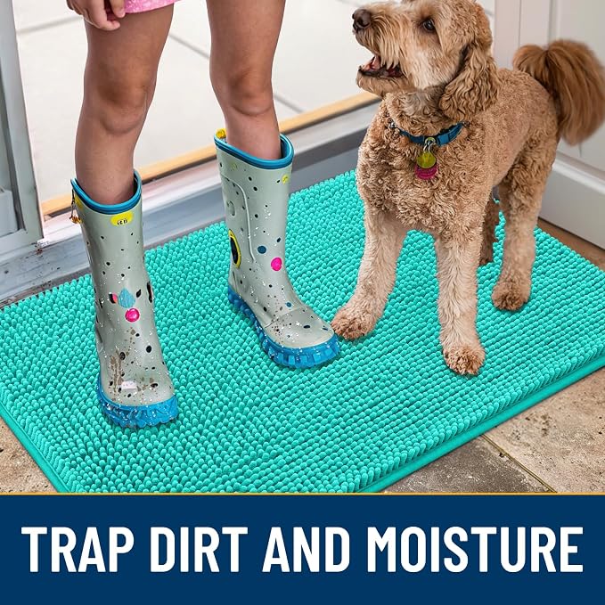 Smiry Dog Door Mat for Muddy Paws 44x32, Absorbent Dirt Trapper, Non-Slip - Image 3