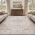 PADOOR 5X7 Area Rug, Rugs for Living Room, Soft Beige Rugs for Bedroom by PADOOR