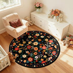4ft Area Rugs for Living Room Vacuum-Friendly Machine Washable Area Rug Flower - Image 6