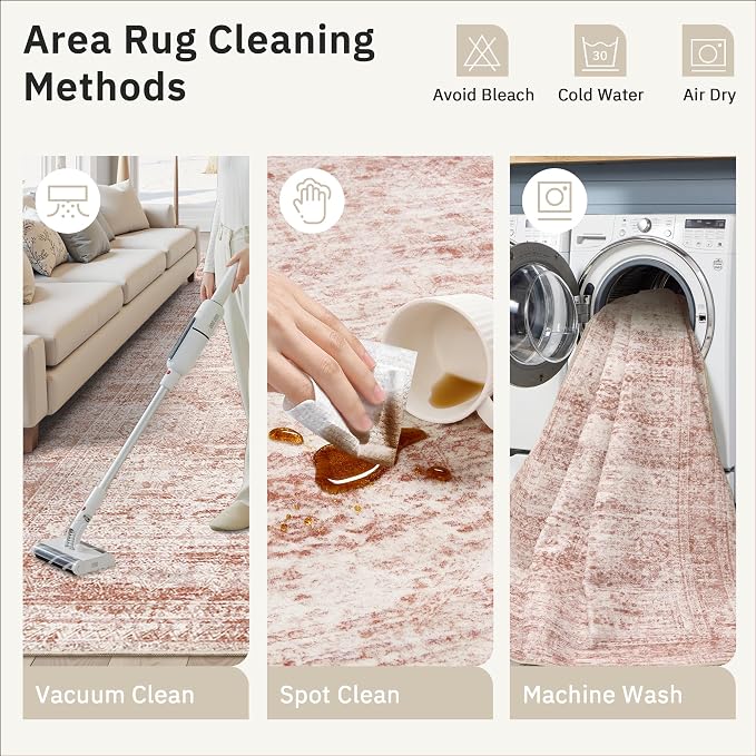 Soalmost 6x9 Area Rug for Living Room Washable Non-Slip Modern Rugs for Bedroom - Image 5