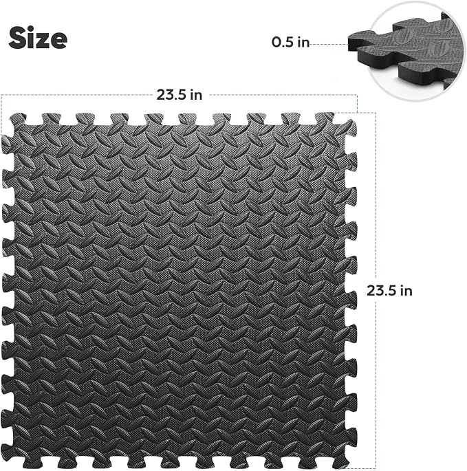 36 Pack Home Gym Mat, Puzzle Exercise Mat, EVA Interlocking Foam Floor Tiles - Image 2