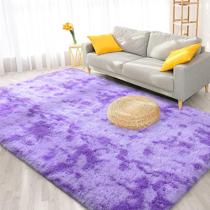 FlyDOIT Purple Tie-Dyed Large Rugs - Image 8