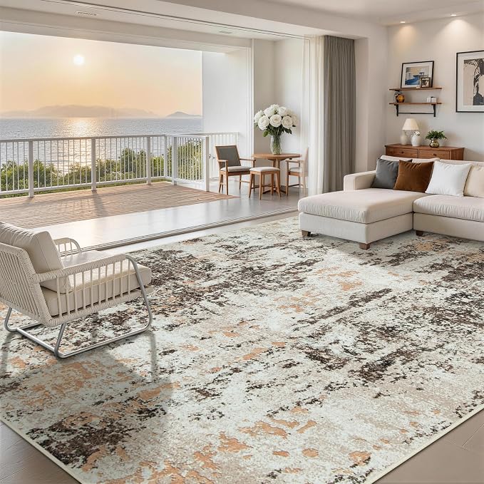 10x14 Area Rugs for Living Room Rug Washable: Abstract Large Rug Indoor Modern - Image 8