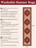SERISSA Runner Rug for Hallways, Extra Long Boho Rug Ultra Soft Vintage Red - Image 6