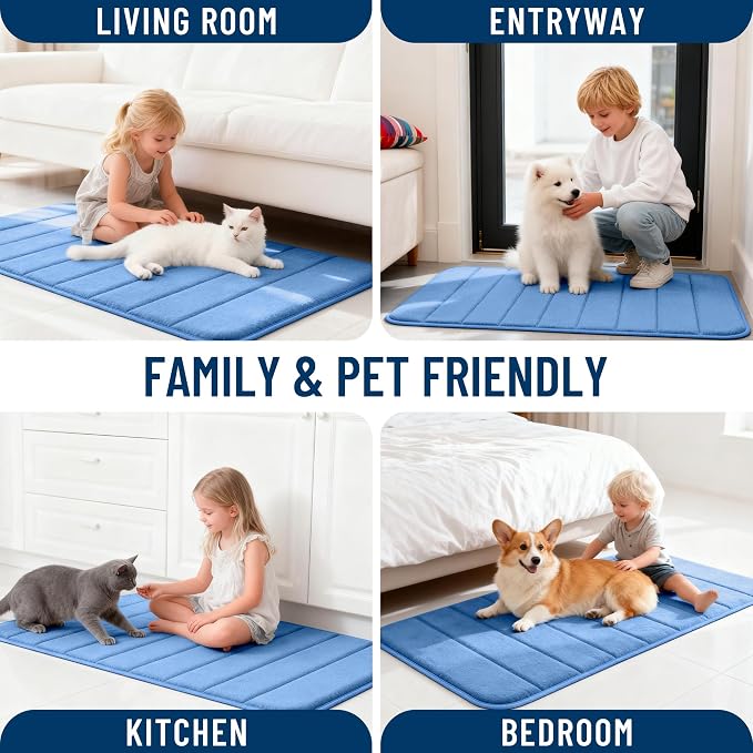 OLANLY Memory Foam Bath Mat 40x24, Super Soft Absorbent Bathroom Rugs, Quick Dry - Image 9
