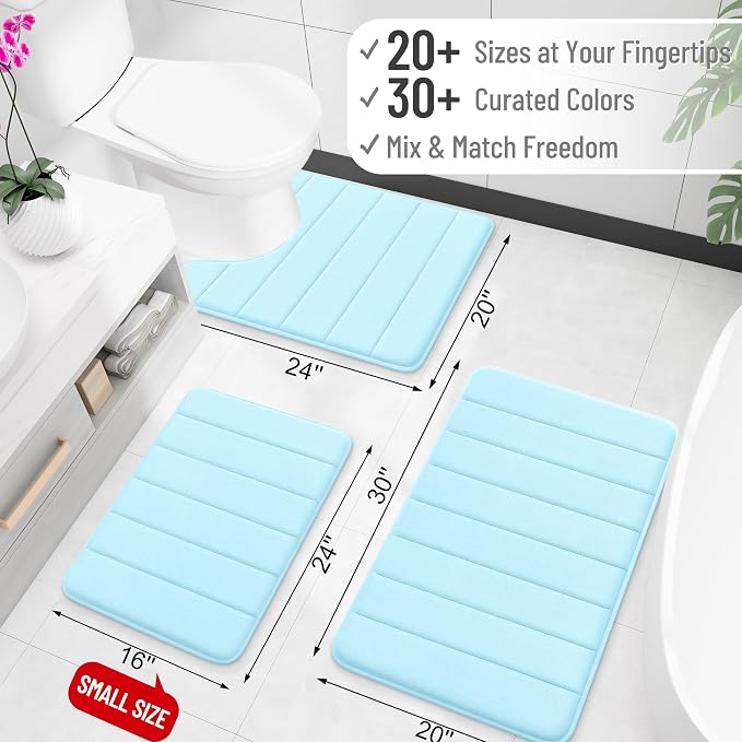 OLANLY Memory Foam Bath Mat 40x24, Super Soft Absorbent Bathroom Rugs, Quick Dry - Image 2