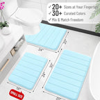 OLANLY Memory Foam Bath Mat 40x24, Super Soft Absorbent Bathroom Rugs, Quick Dry - Image 2