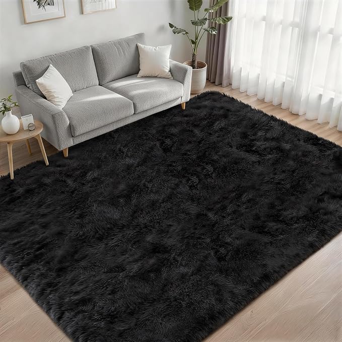 Fluffy 4x6 Area Rugs for Living Room Bedroom: Ultra Soft Shag Rug Non-Slip - Image 2