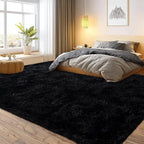 qulint Black Rug for Living Room, 10x14 Area Rug for Bedroom Soft Fluffy Large - Image 2