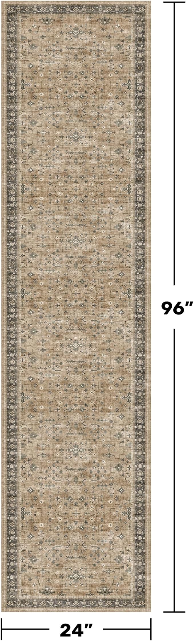 Natural Taupe 2x8 Runner Rug for Hallway, Long Runner Rug for Kitchen, Entryway - Image 2