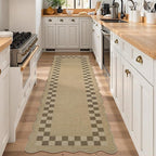 LIVEBOX Scalloped Easy Jute Checkered Runner Rug - Image 2