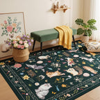 Unirea 4x6 Black Cat Area Rug for Bedroom, Living Room, Medium Washable Kids Rug - Image 7
