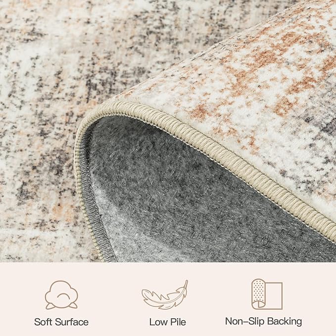 Lofus 6ft Area Rugs for Living Room, Soft Abstract Carpets for Bedroom Dining - Image 7