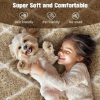 TOOHUB Fluffy Rug for Bedroom, 8X10Feet Stripe Checkered Rug Anti-Skid High - Image 7