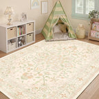 CAPALOCA Machine Washable Rugs Nursery Rug Cute Girl Non Slip Low Pile Water - Image 3