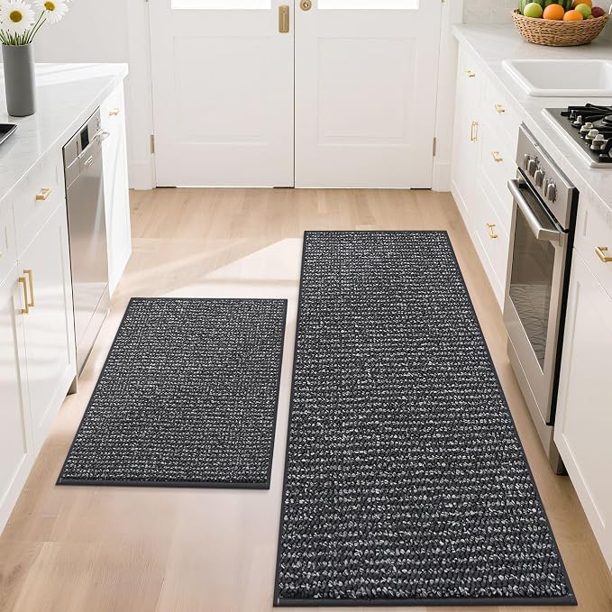 BEQHAUSE Kitchen Rugs and Mats 2PCS, Non-Slip Kitchen Mats by BEQHAUSE