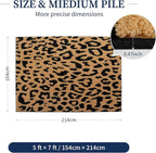 YIHOUSE 5×7 Ft Leopard Area Rugs, Washable High-Low Pile Plush Soft Rug - Image 2