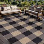 Tangsoo Checkered Easy Jute Rug 5x7 Large Washable Area Rug by Tangsoo