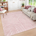 Lahome Abstract 6x9 Area Rugs, Soft Pink Rugs by Lahome