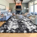PAGISOFE Black White Rugs for Living Room 6x9, Shag Fuzzy Fluffy Rugs for - Image 5