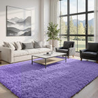 6x9 Area Rugs for Living Room Rug: Soft Fluffy Shag Purple Rugs for Bedroom by CarpetAddColortoYourLife