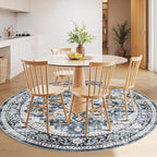 AMADA HOMEFURNISHING Round 4ft Area Rugs, Low-Profile Washable Rug - Image 3