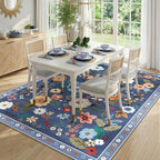 RELEANY Floral 9x12 Area Rugs Washable Print Boho Cute Carpet Non Slip Flower - Image 8