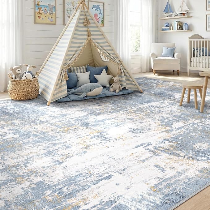RELEANY Washable Area Rugs 6'x9' Non-Slip Modern Abstract Soft - Image 4