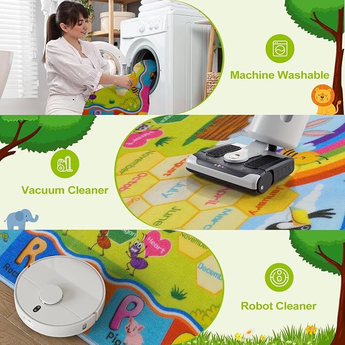 STARUIA ABC Rug for Kids Playroom, Non-Slip Educational Classroom Rug for - Image 8